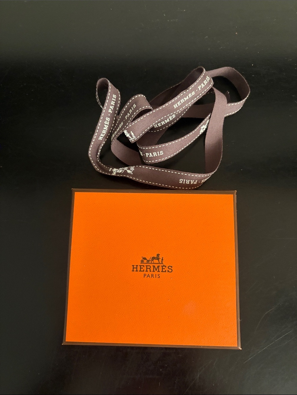 Hermes box with ribbon